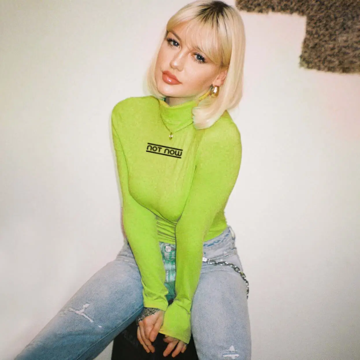 Боди WannaThis женское с длинным рукавом теплый Облегающий комбинезон надписью