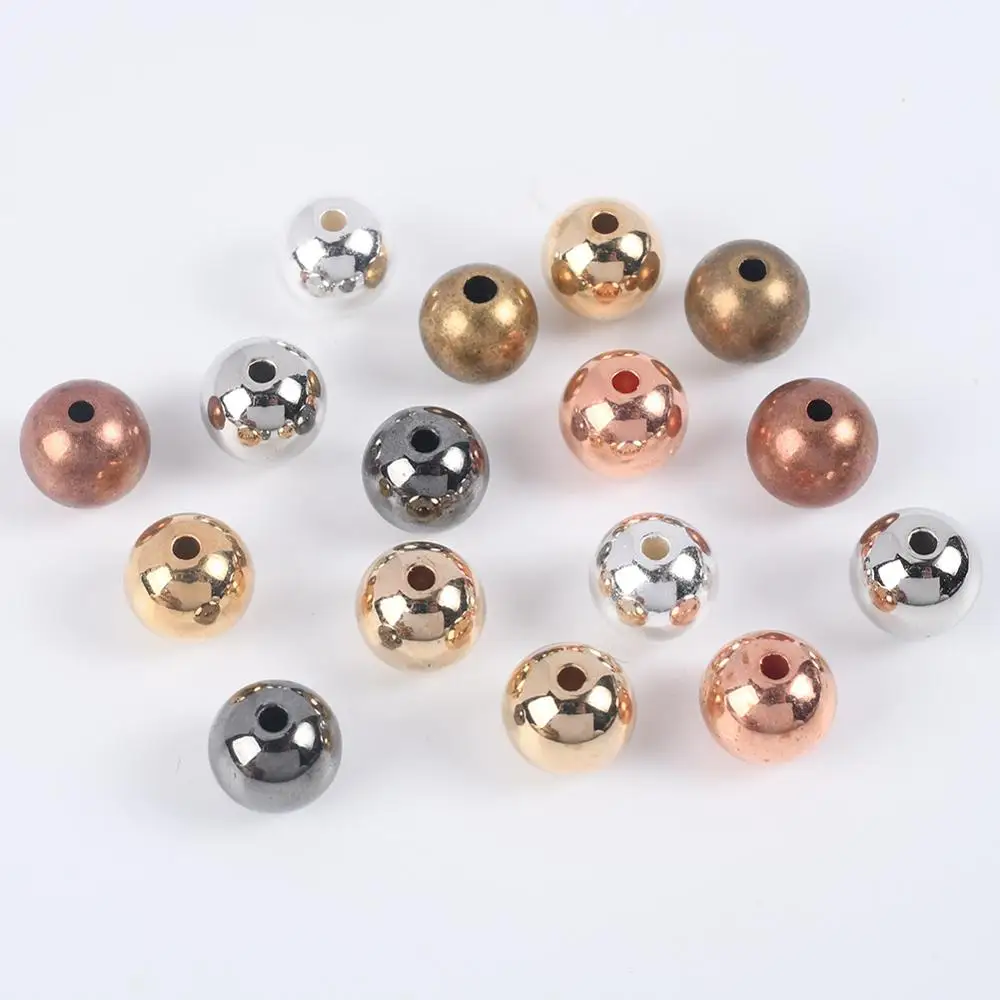 

3-12mm Plastic Round Beads Smooth Ball Loose Spacer Beads For Jewelry Making CCB DIY Bracelet Charms Jewelry Accessories