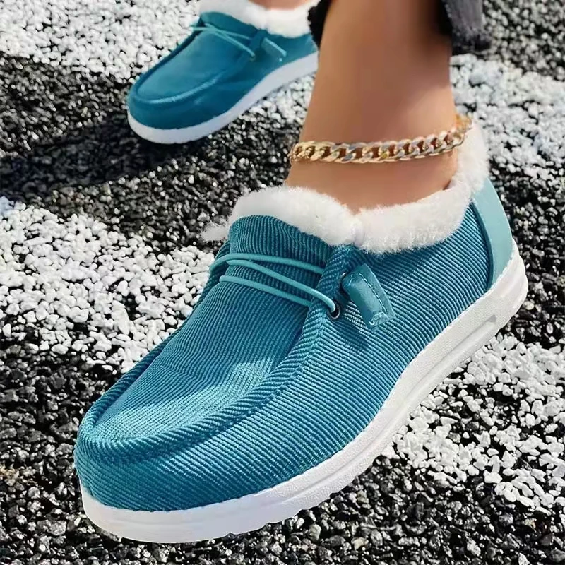 

Women Short Boots Plus Velvet Casual Sports Shoes Warm Thick-soled Outdoor Cotton Shoe Winter Lady Snow Boots Size 43 Flat Shoes
