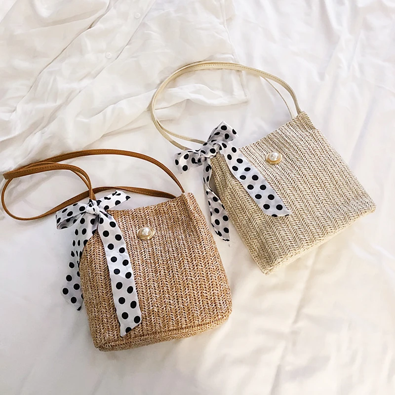 

Fashion Women Handbag Vintage Handmade Woven Bohemian Summer Beach Purses Lightweight Casual Small Tote Bag for Teenager Girl