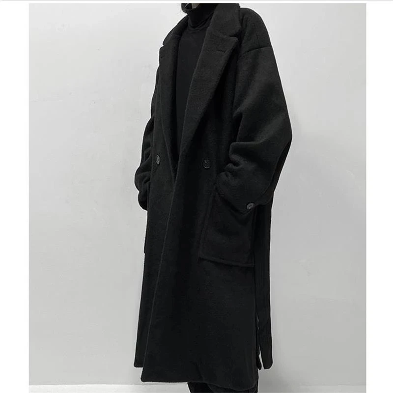 Мужское повседневное пальто средней и большой длины модное Трендовое Новое