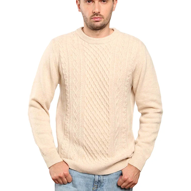 Высокие Мягкие Для мужчин зимний свитер теплый 100% мериносовая шерсть кашемир и