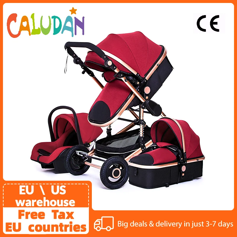 Многофункциональная детская коляска 3 в 1 роскошная портативная с высоким