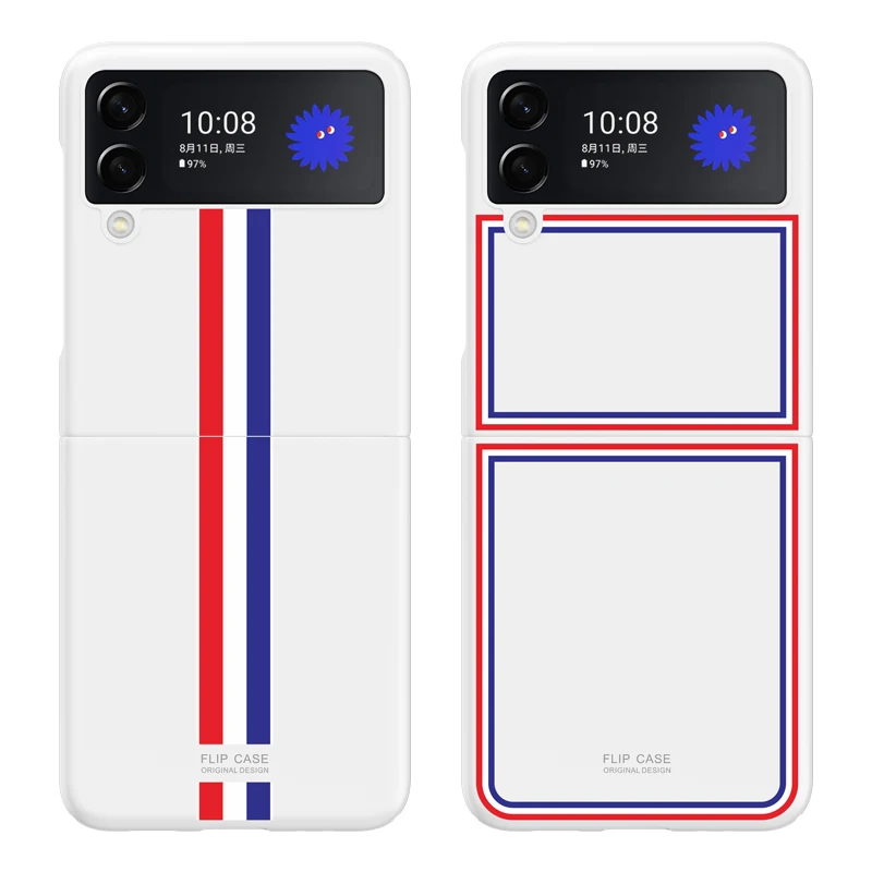 classic stripe samsung galaxy z flip 3 case skin feel frosted for samsung z flip3 zflip3 anti drop pc protective back cover free global shipping