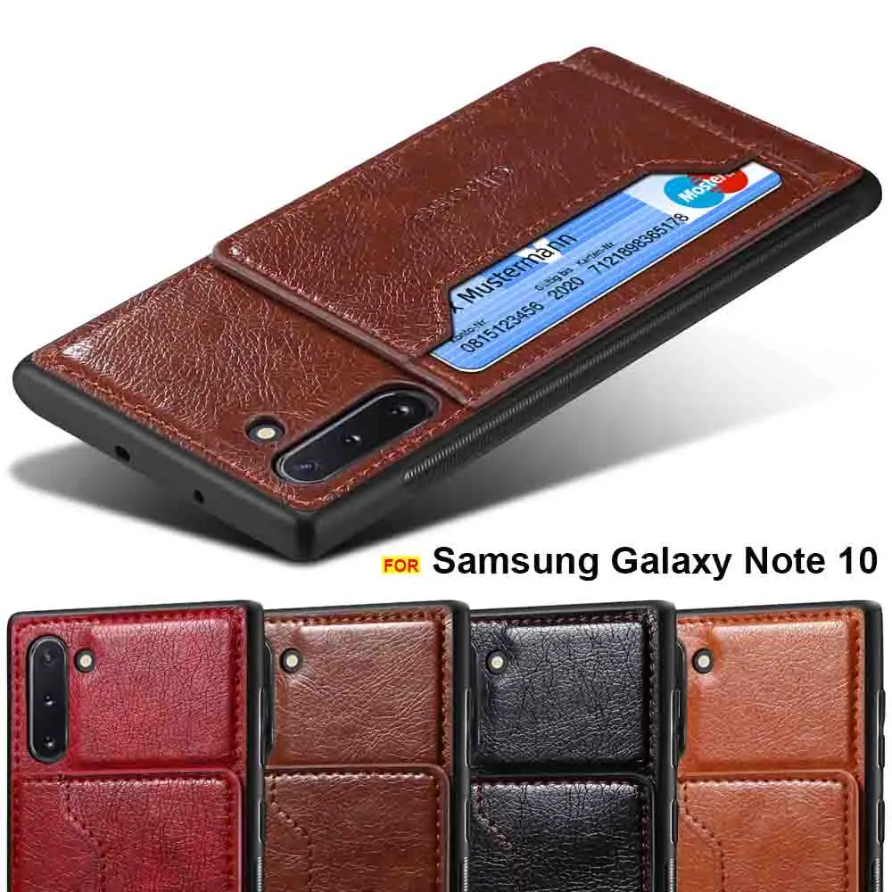 Для samsung Note 10 чехол Lether держатель для карт Стенд Автомобильный Магнитный чехол для телефона для samsung Galaxy Note 10 plus чехол Note10+ pro Чехол
