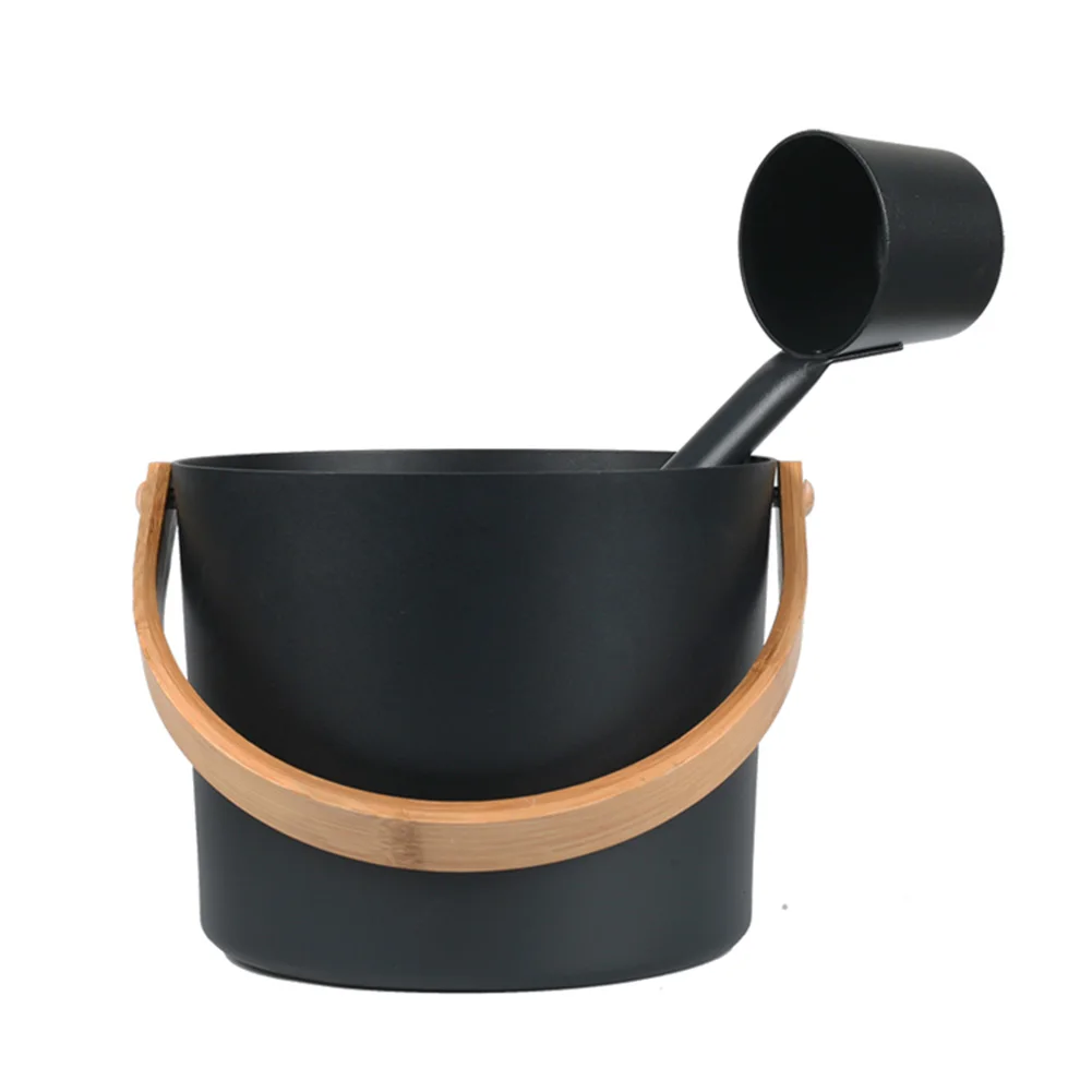 

Tool Bathroom Steam Room For Shower Home Aluminum Sauna Bucket Weight Loss Supplies Bath Accessories Long Handle Spoon Gift
