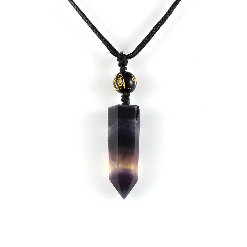 Женское и мужское ожерелье из натурального камня с разноцветными флюоритовыми