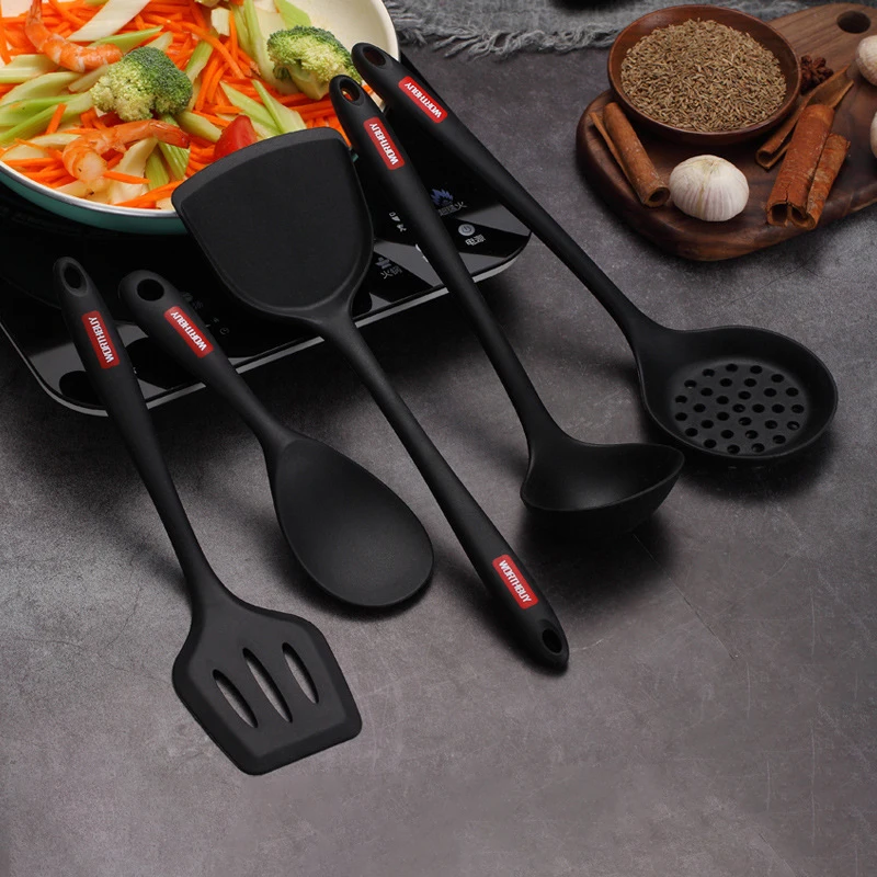 

WORTHBUY Silicone Cooking Utensils Set Heat Insulation Kitchenware For Kitchen Non-stick Cooking Tools Set Spatula Shovel Turner