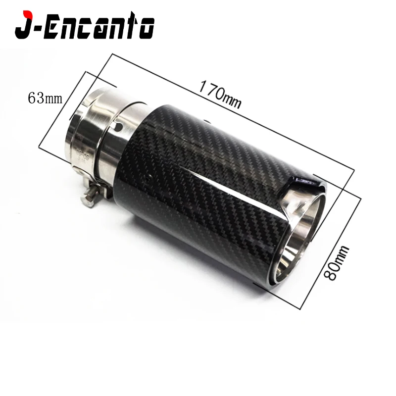 

1psc Brand New Car Carbon Fiber SUS 304 Stainless Exhaust End Tail M Tips inlet 60mm outlet 80mm for BMW