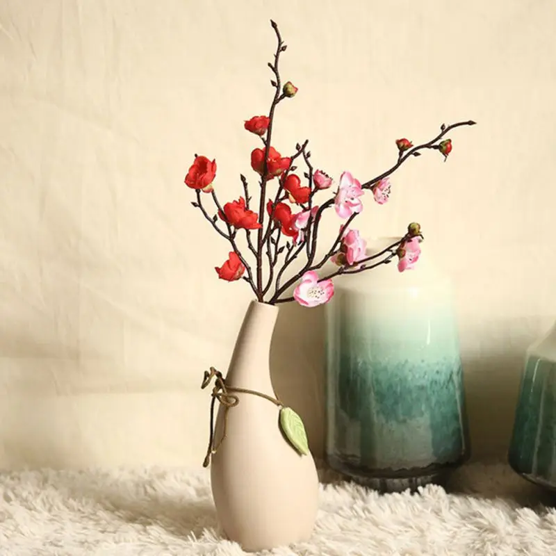 Розовый Белый Красный зимний сладкий цветок сливы искусственные ветки вишни
