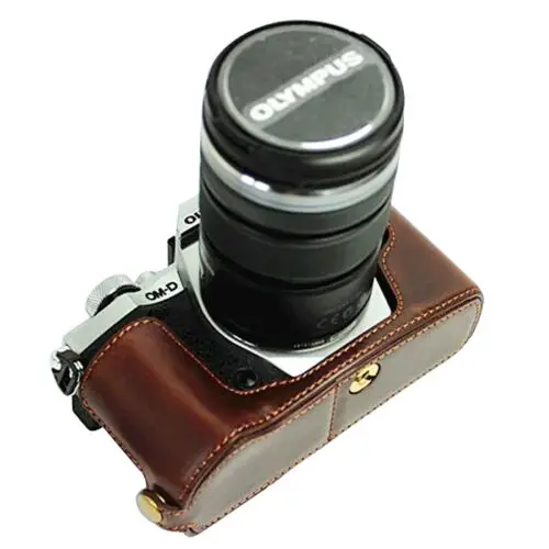 Type B Coffee LimitX из искусственной кожи чехол Нижняя открывающаяся версия Защитный Половина тела крышка база для Olympus OMD EM5 OM-D E-M5 Mark II 2 камера - Цвет: Type B Coffee