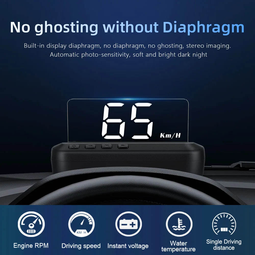 Новинка 2020 Автомобильный дисплей на зеркало HUD OBD2 цифровой проектор скорости C100