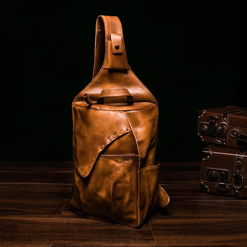 Винтажная сумка из натуральной кожи мужская сумка bolsas слинг нагрудная сумка для мужчин сумка через плечо мессенге сумка на плечо слинг груди пакет сумка