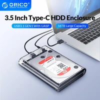 orico transparent hdd enclosure case for 2 5 3 5 hdd ssd sata to usb 3 1 type c 6gbps for external hd hard disk drive box 16tb