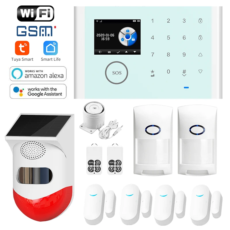 Enlarge Angus Wifi Home Security System GSM with Infrared Siren Remote Control Intercom Door Opening Sensor
