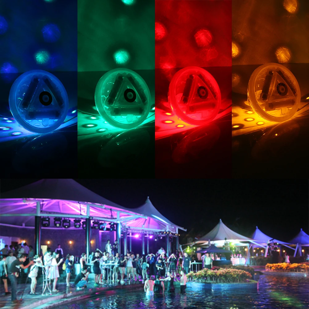 

Colorful Floating Light Swimming Pool LED Disco Party Living Room Lights 5 Modes 4 Color Changing Underwater Lamp Garden Decor