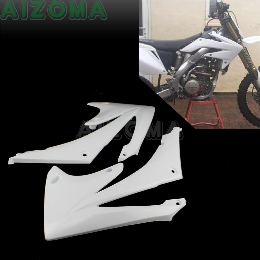 Внедорожный Кроссовый передний радиатор кожухи крышки для Honda CRF250R 2010-2013 белая эмаль бак охранники для Honda CRF450R 2009-2012