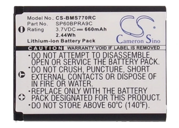 

Cameron Sino 660mAh Battery 4-268-590-02, SP60, SP60BPRA9C for Sony Bluetooth Laser Mouse, VGP-BMS77