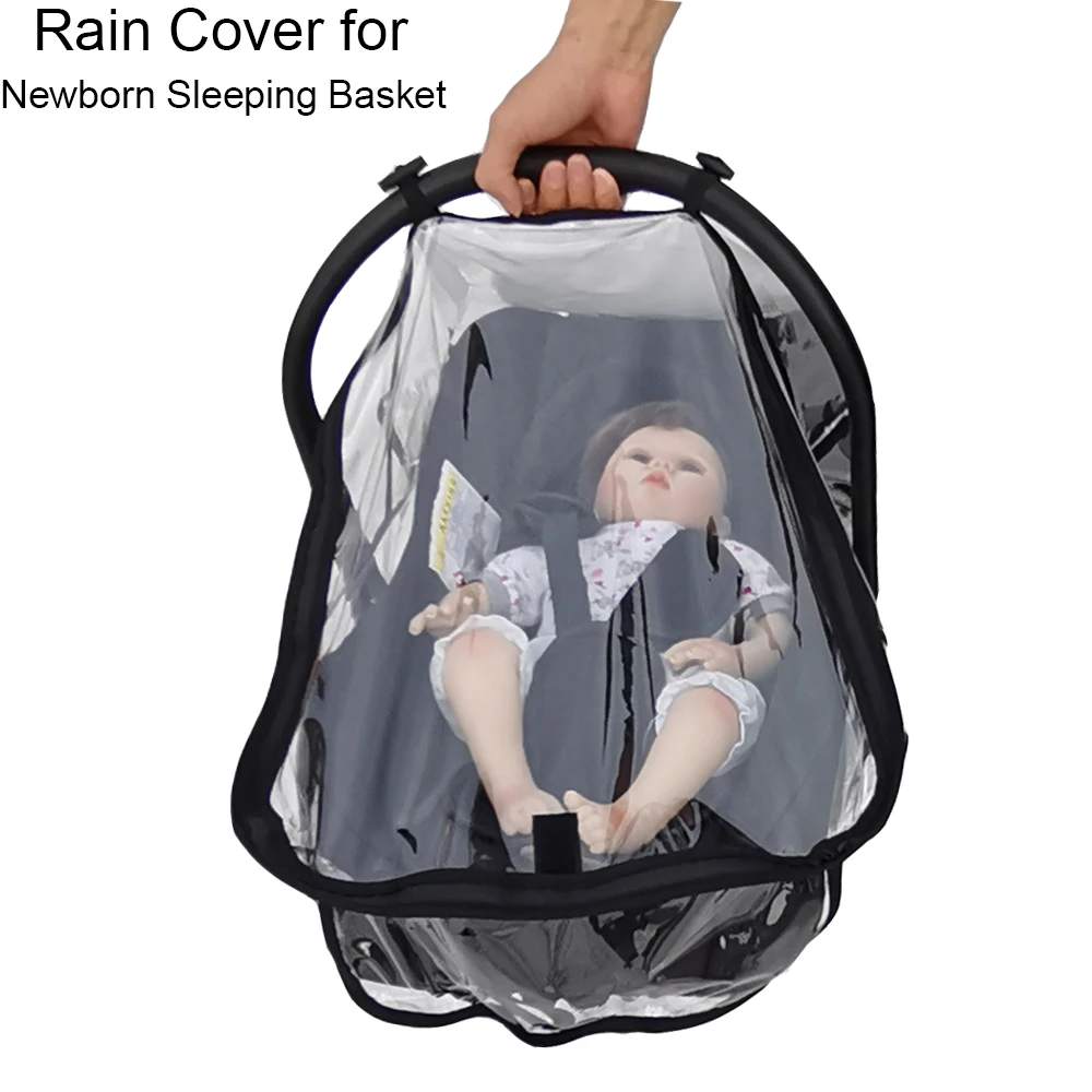 

Compatible Rain Cover Weather Shield Plastic Clear Netting Raincoat For Newborn Sleeping Basket and Baby Car Seat