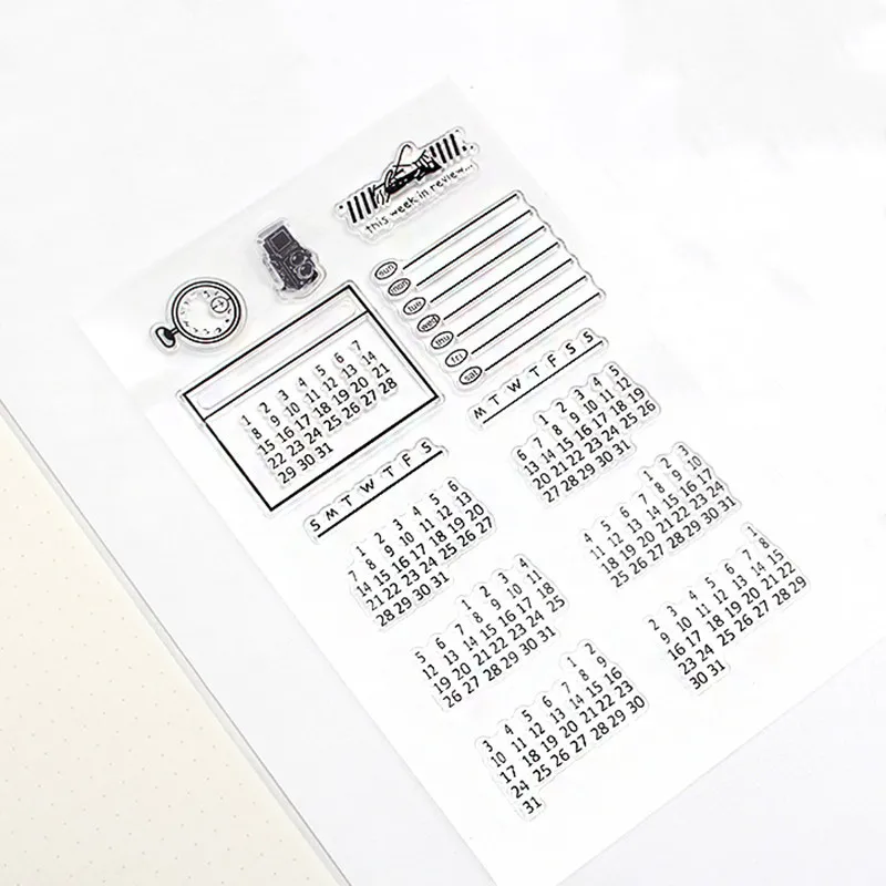 

Weekly calendar month plan new hand account diary DIY decoration student stamp craft supplies clear rubber stamps