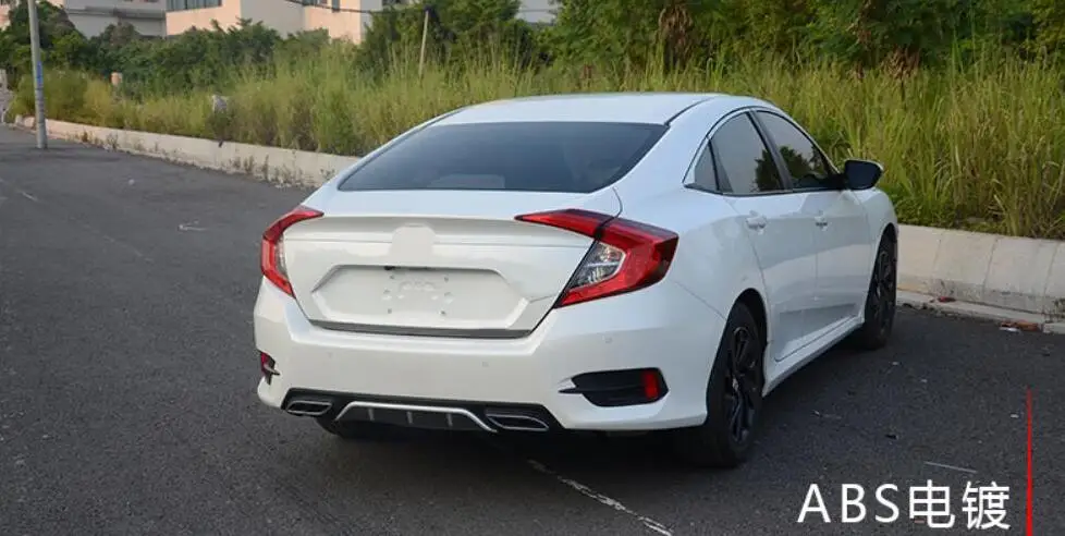 Подходит для Honda Civic седан Задняя Нижняя бампера Защита глушителя Декор Декоративные заднего бампера v-стиля