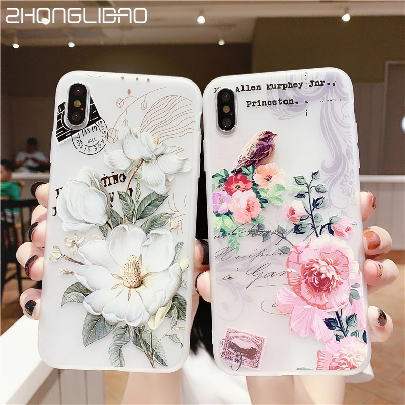 Роскошный Силиконовый Чехол 3D Для iPhone 6 7 6S 8 Plus 5S SE X XS MAX XR, Устойчивый к Ударам, Цветочный Телефонный Чехол 11 Pro для Девушки.