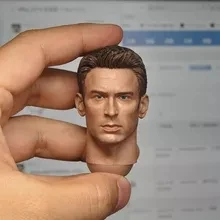 

1/6 Chris Evans Head Carving PVC Male Head Carving Fits 12 Inch Soldier Action Figure Model.