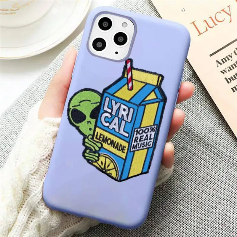 

New Aliens Drink Lyrical Lemonade Phone Case Candy Color Violet for iPhone 11 12 pro XS MAX 8 7 6 6S Plus X SE 2020 XR