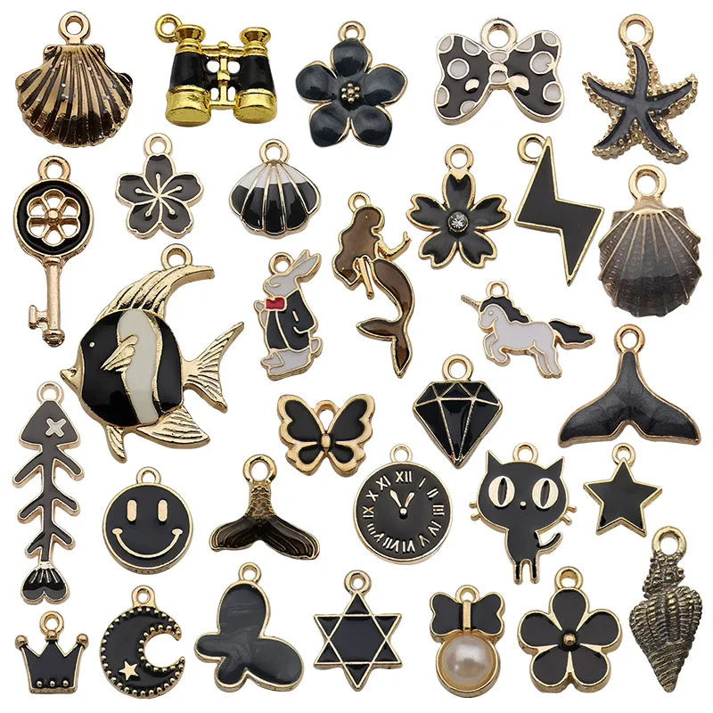 

31pcs/bag Zinc Alloy DIY Accessories Home Pendant Decoration Crafts Animal Mermaid Unicorn Cute Jewelry Accessories for Earring