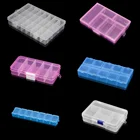 Пластиковая шкатулка для хранения ювелирных изделий, 6 видов, регулируемый контейнер для бисера, серег, колец, прямоугольная шкатулка, чехол