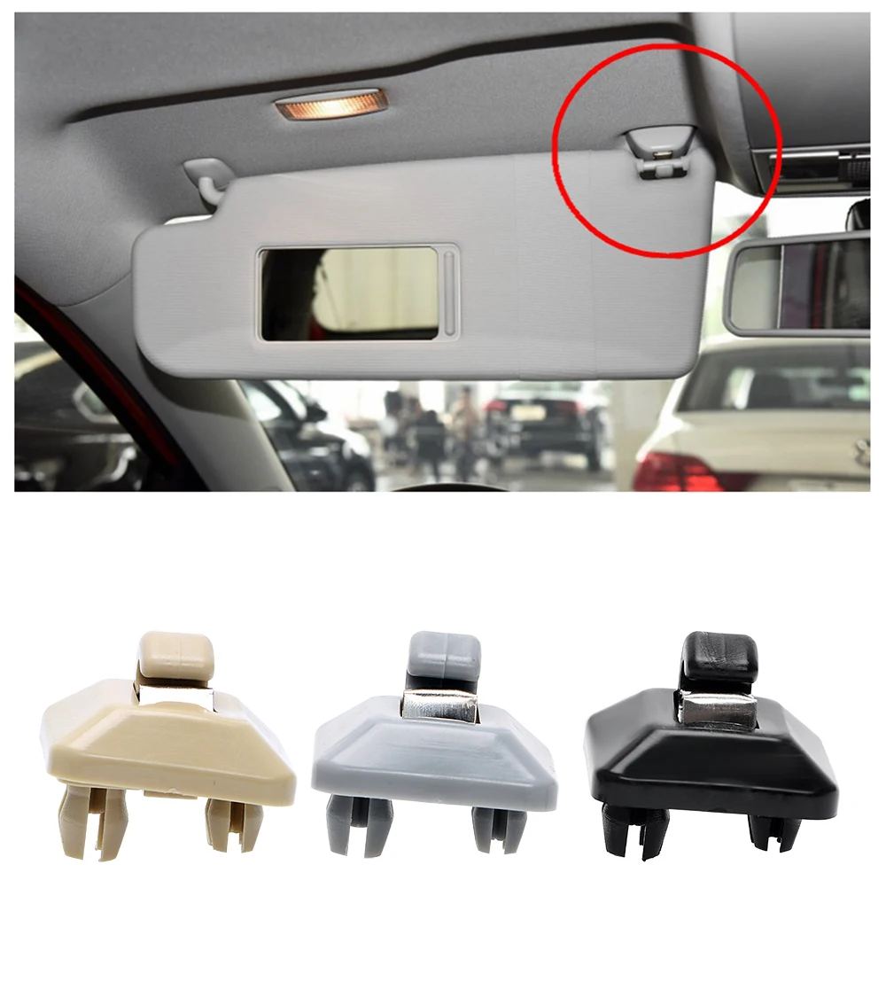 

Black Beige Gray Replacement Clip Car Sun Visor Hook Cap For Audi A4L A5 A6L Q3 Q5 Plastic Car Styling Bracket