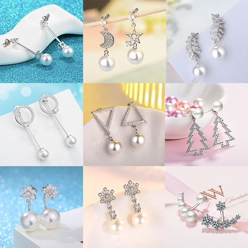 

MEYRROYU Sterling Silver Hot Sale Variety Zircons Drop Earrings For Women Shiny Beautiful Exquisite Ear Jewelry Party Gifts