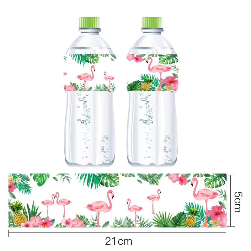 Omilut 12pcs Tropical Palm Leaves Water Bottle Labels Pineapple Aloha Stickers Summer Hawaii Party Decor Supllies | Дом и сад