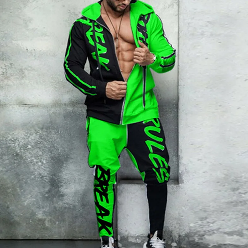 Хип-хоп, Ropa Hombre, комплект, тонкий повседневный спортивный костюм, мужская куртка на молнии+ брюки-карандаш, 2 предмета, Мужская одежда, уличная одежда, спортивные мужские комплекты
