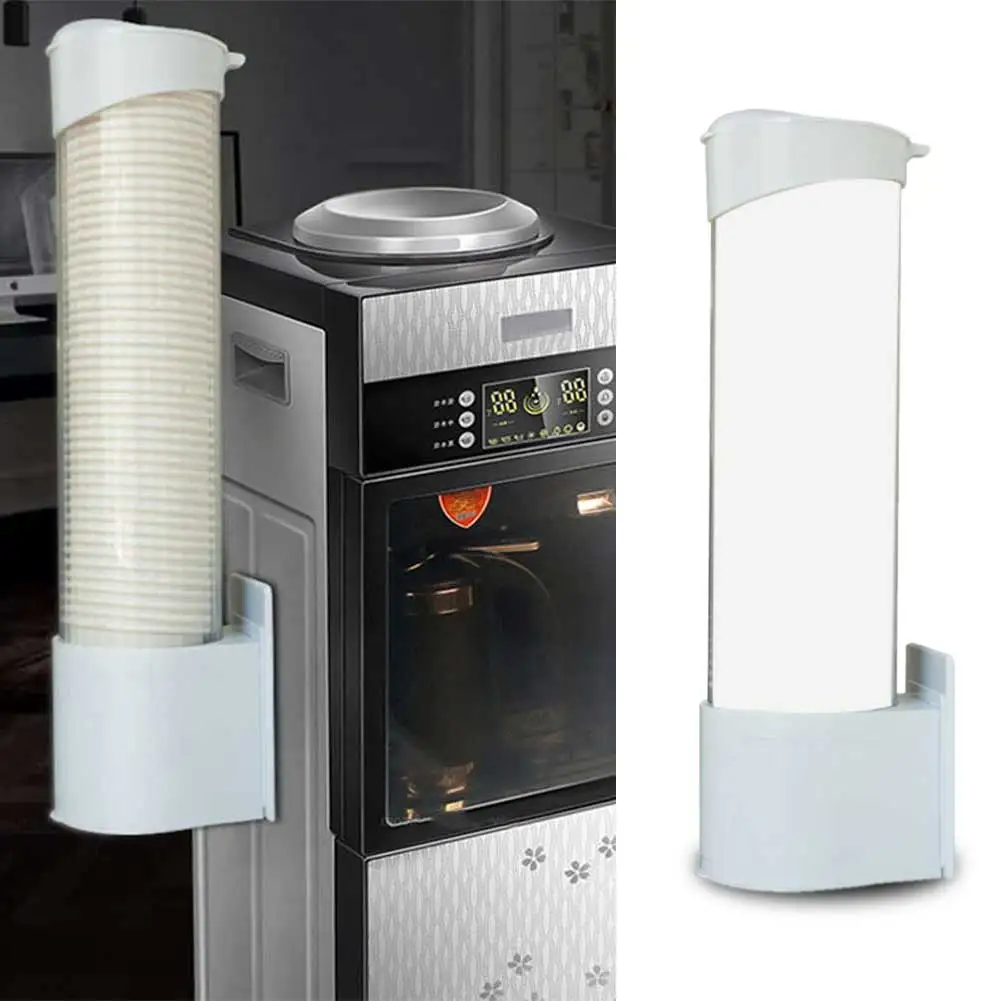 

Automatic Wall Mounted Paper Cup Dispenser Home Office Self Adhesive Container Hotel Organizer ABS Dustproof Storage Rack Holder