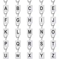 men initial alphabet a z 26 letters necklaces geometric pendant with 24 stainless steel wheat spiga chain jewelry