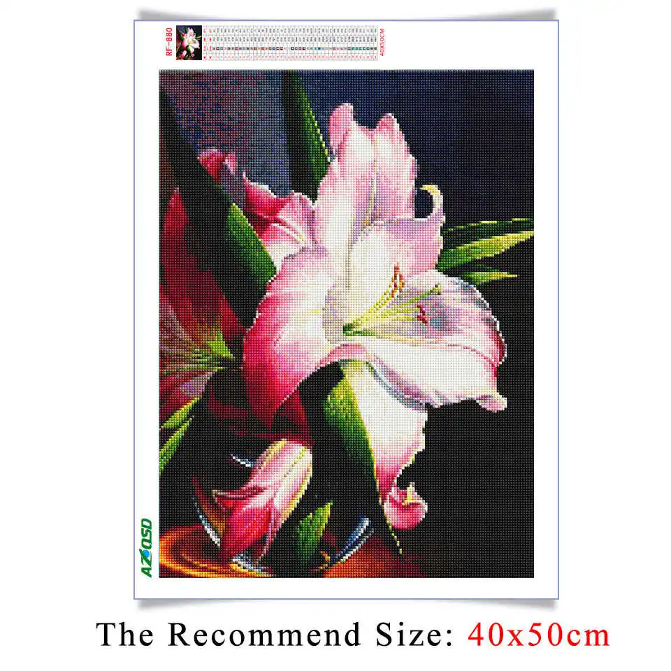 AZQSD Diamond Painting Flowers Cross Stitch New Embroidery 2019 Rhinestones Pictures Full Display Home Decor Needlework | Дом и сад