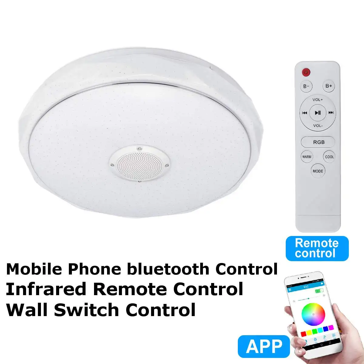 

Increase size 40CM Modern RGB LED Ceiling Lights Home APP bluetooth Music Light Bedroom Lamp Smart Ceiling Lamp+Remote Control