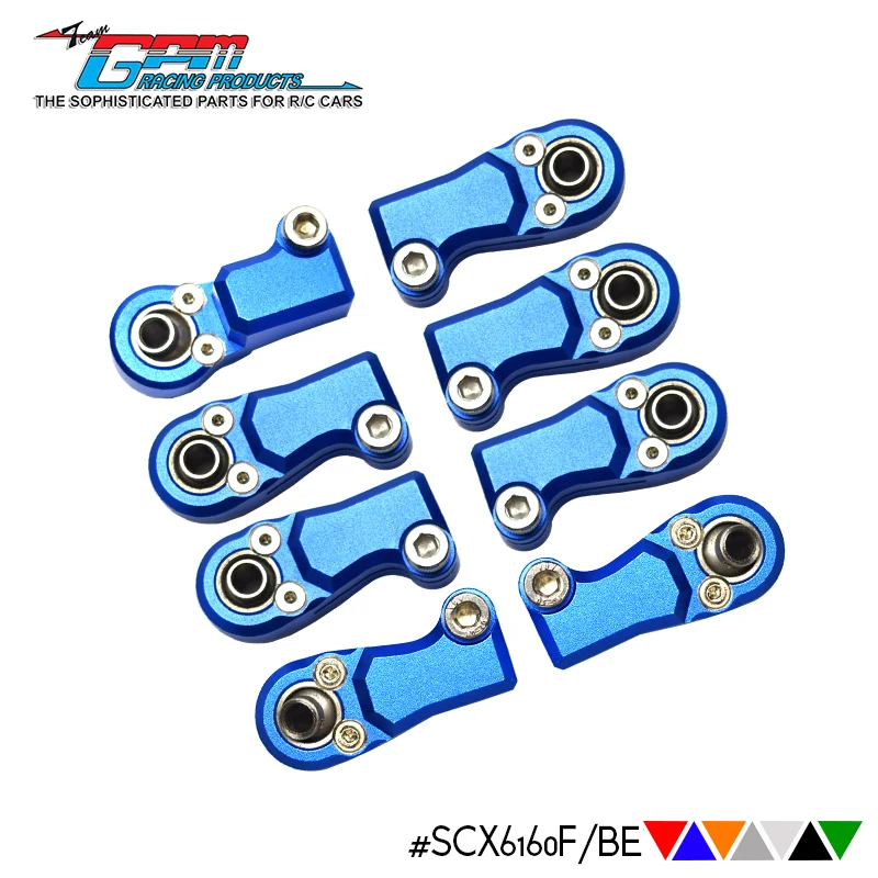 GPM ALUMINUM CLOCKWISE AND ANTICLOCKWISE BALL ENDS FOR ORIGINAL FRONT LINK BAR - 8PC SET For 1/6 4WD AXIAL SCX6 AXI05000