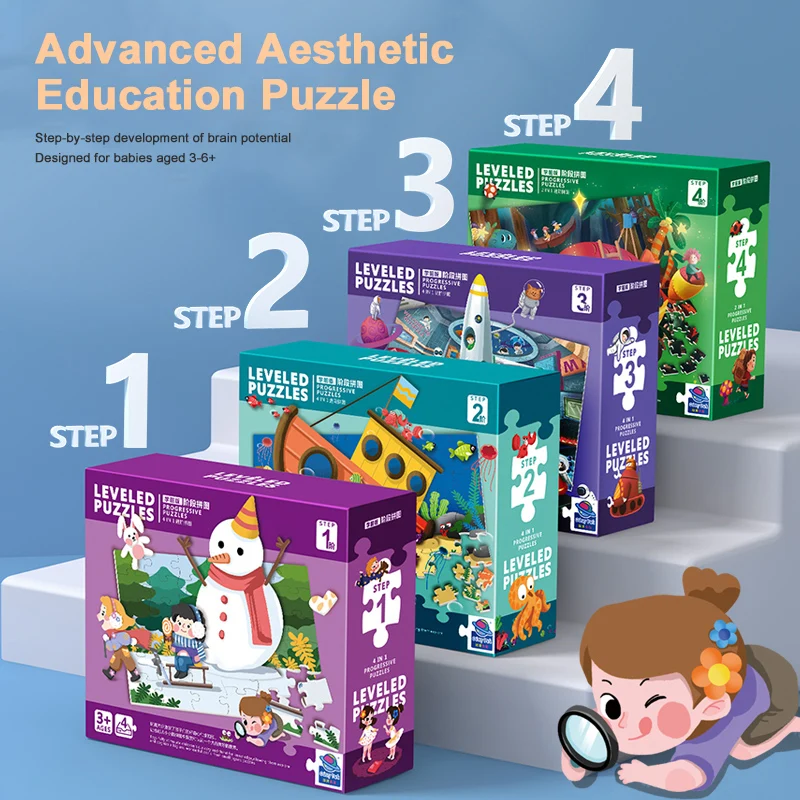 

Children's DIY Cartoon Puzzle Enlightenment Toy Puzzle Fun Wear Resistant Baby Early Educational Puzzle Toys Gifts For Kids Hot