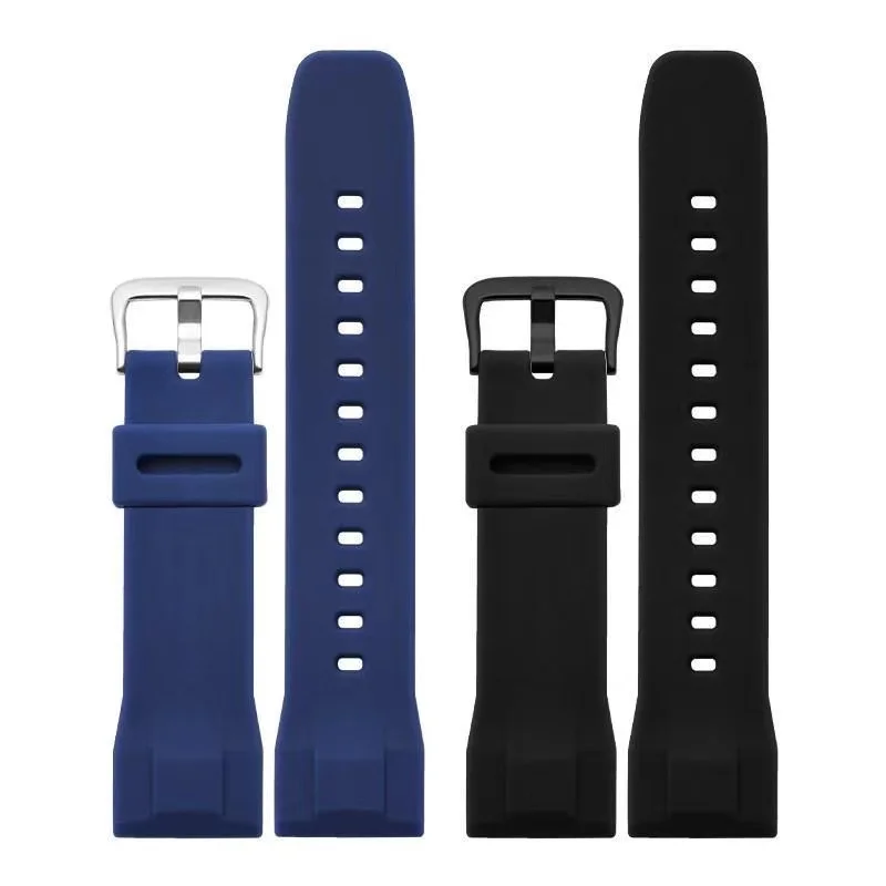 For casio PRG-650 PRW-6600Y-1A9 PRG600/610 Silicone watchband waterproof replace rubber 24mm Black blue watch strap accessories