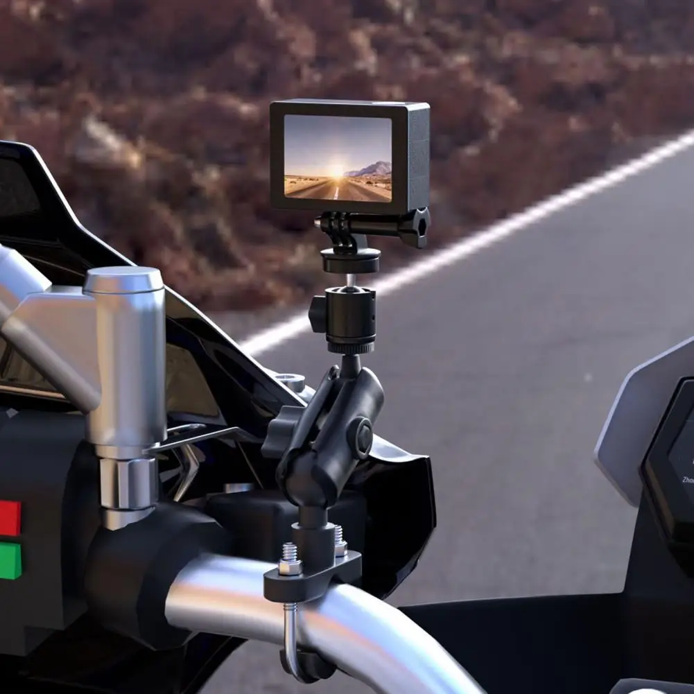 

Adjustable Motorcycle Bicycle Handlebar Sport Camera Phone Holder Bracket Kit Motorcycle Sport Camera Bracket Kit Aluminum Alloy