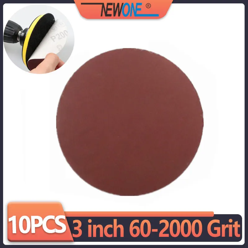 

NEW 10PCS Sanding Disc 60-2000 Grit 3 inch 75mm Sandpaper For Dremel Sander Machine Self Stick Abrasive Tools Accessories