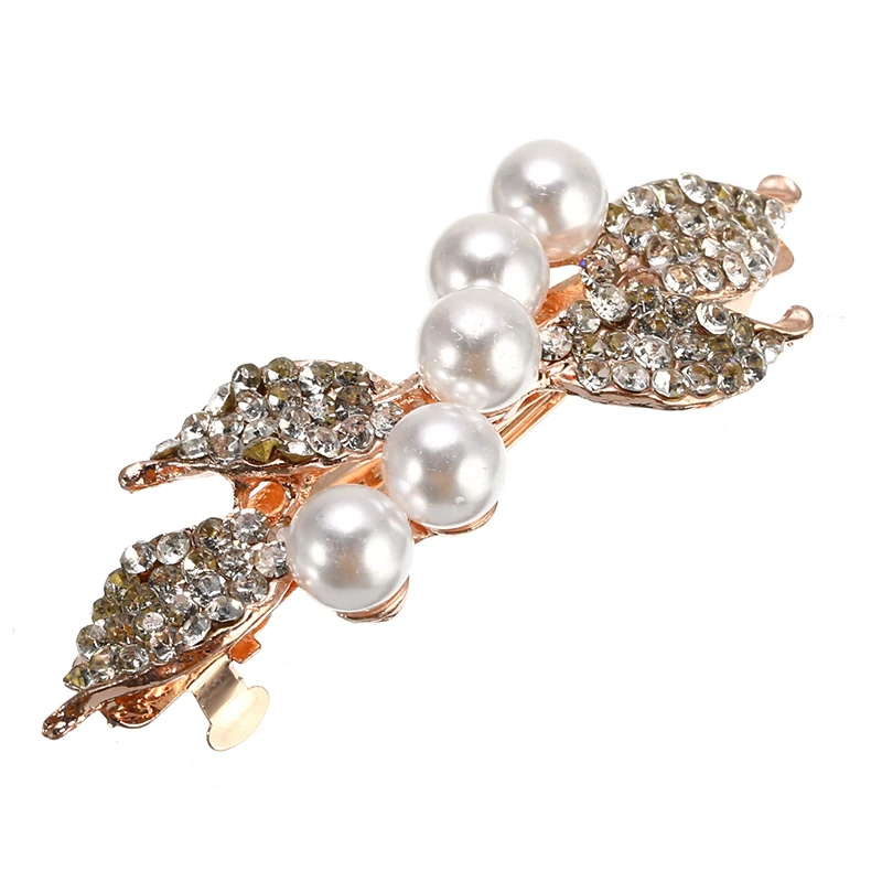 Модная женская жемчужная заколка для волос заколки со стразами разноцветные