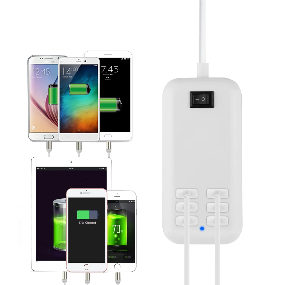 Зарядное устройство с 6 USB-портами 5 В 20 Вт | Электроника