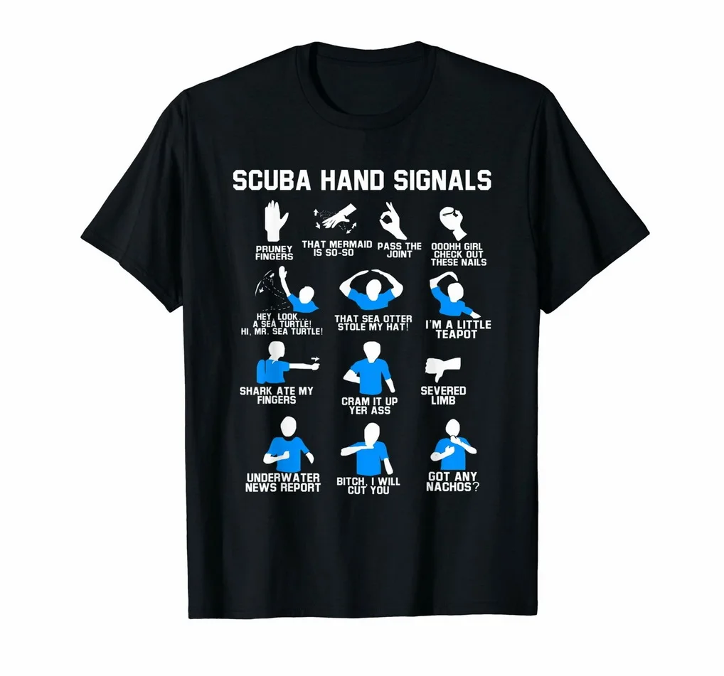 Футболка с надписью Scuba Hand Signals новая забавная футболка унисекс Diver Sign| |