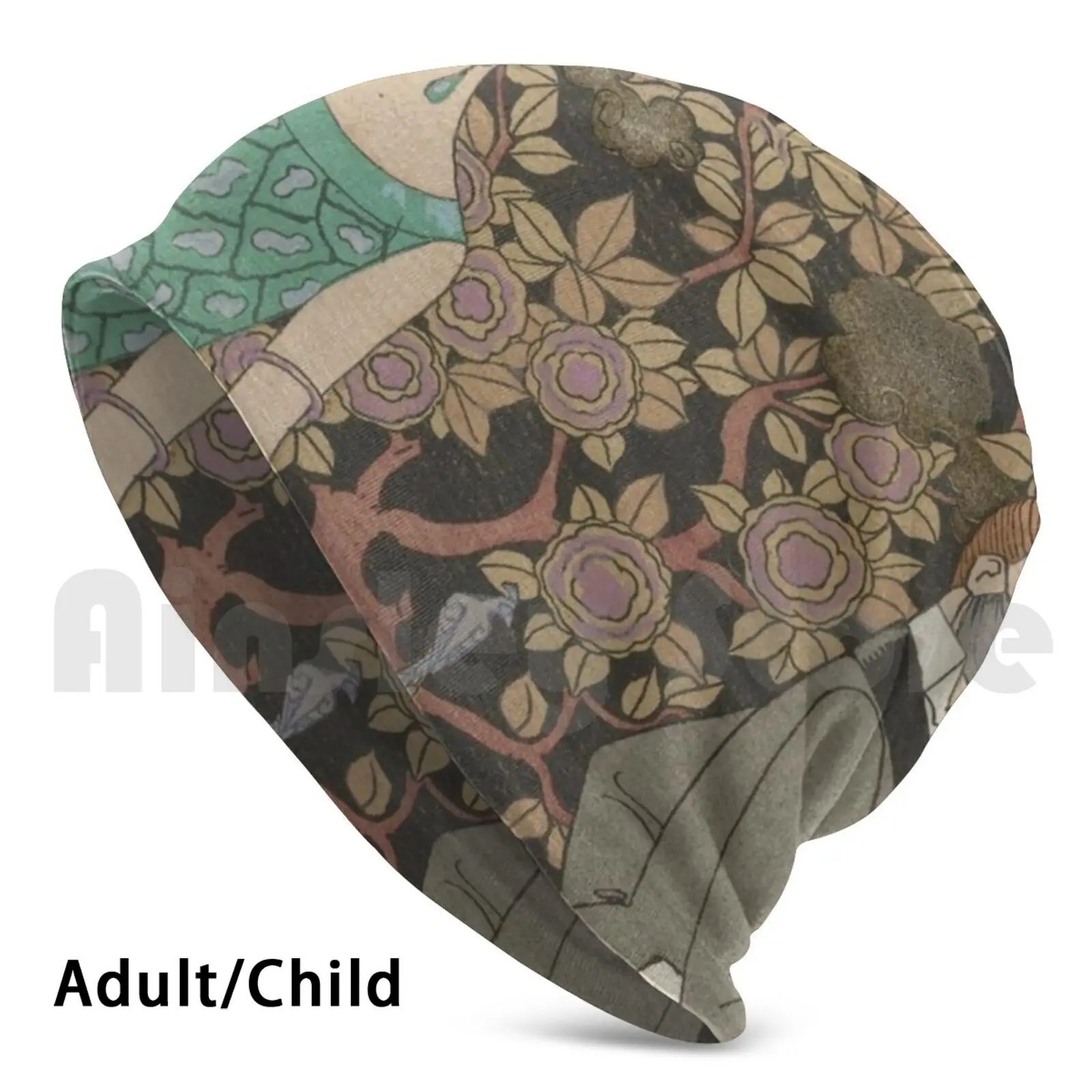 

Art Deco Lady And Man Beanie Hedging Cap DIY Print Cushion Art Mouth And Nose Mouth Safety Girls Man Lady Flowers