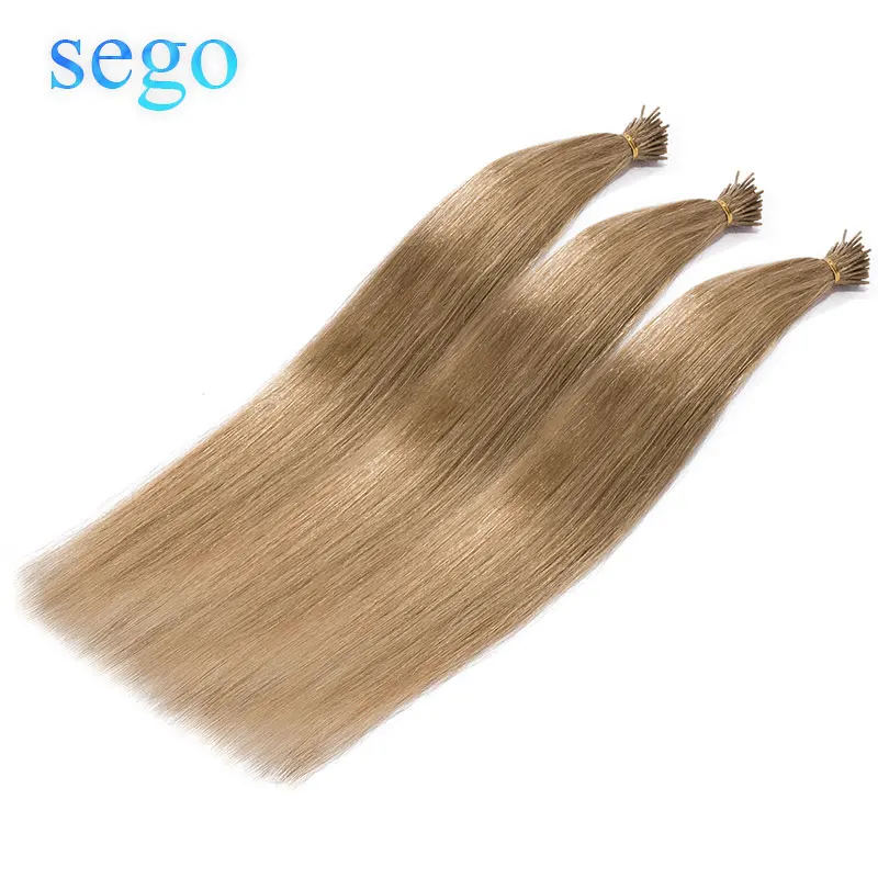 SEGO, 16 дюймов, 18 дюймов, 20 дюймов, 22 дюйма, 1 г/локон, прямые человеческие волосы для наращивания, кератиновые волосы для наращивания, не Реми