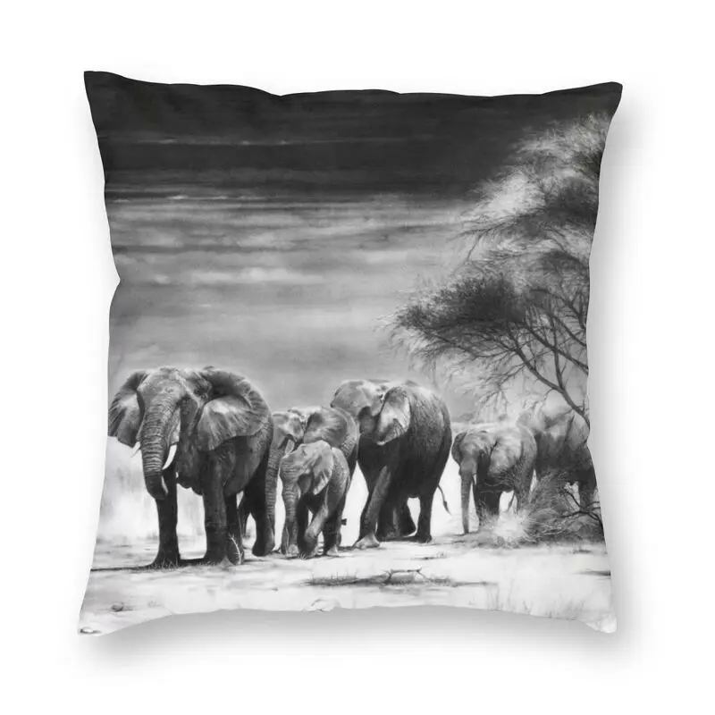

Vibrant Heart Of Africa Elephant Pillow Cover Home Decorative 3D Double Side Printing Animal Pattern Cushion Cover for Sofa