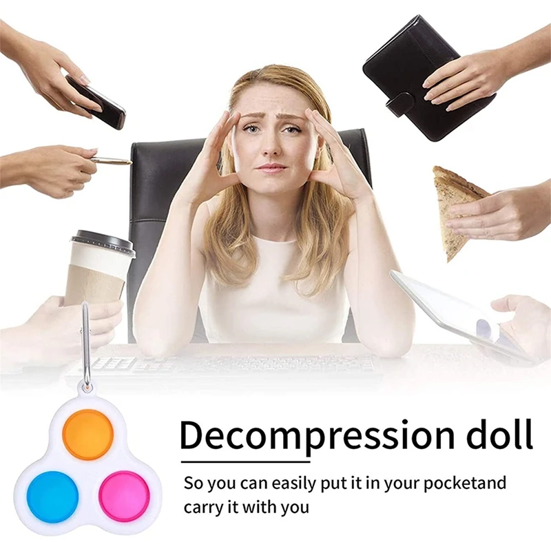 

5 Pack Simple Dimple Fidget Toys,Keychain Stress Reliever Toy for Adults and Kids, Office and Desk Toys,Sensory Toy